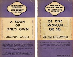 A poster for a reading from Of One Woman or So, from the artist's website