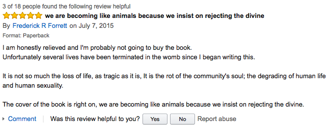 "I'm probably not going to buy the book."